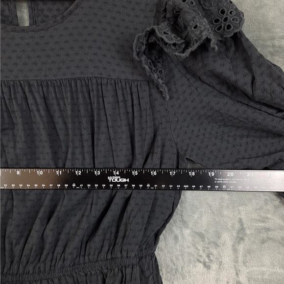 Womens Dress Large Boho Cottagecore Floral Eyelet Ruffle Peasant Hippie Prairie - Picture 4 of 8